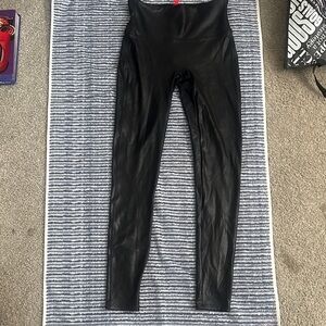 Spanx black faux leather High-Waisted Leggings